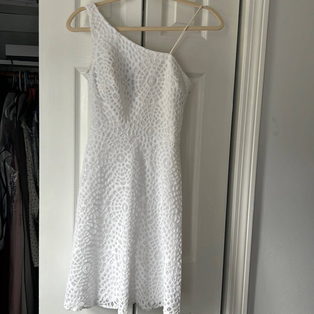 Lilly Pulitzer White One Shoulder Dress